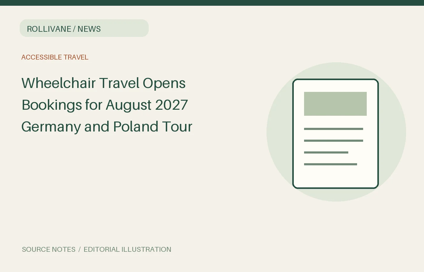 Wheelchair Travel Opens Bookings for August 2027 Germany and Poland Tour