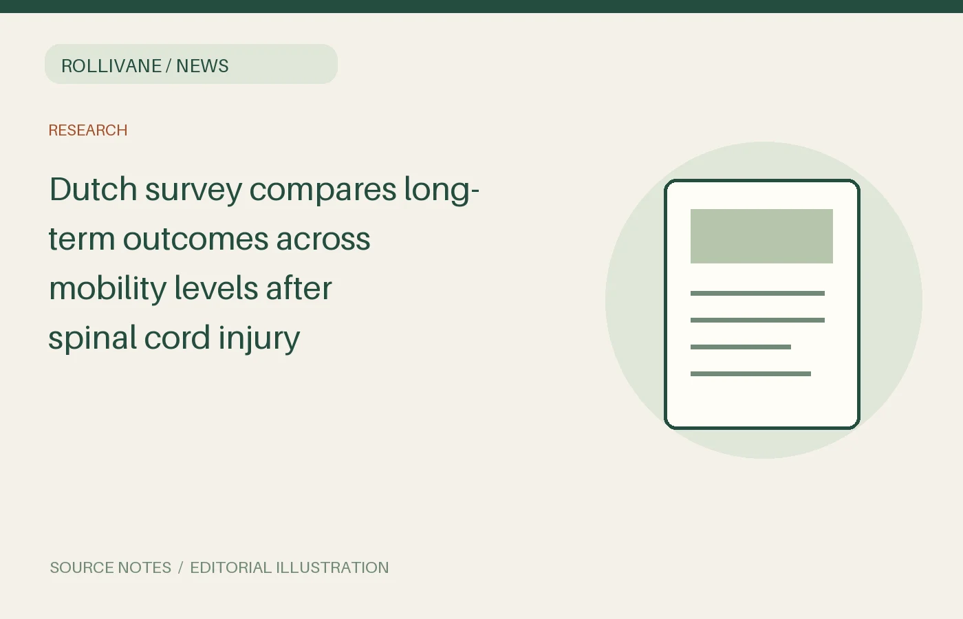 Dutch survey compares long-term outcomes across mobility levels after spinal cord injury