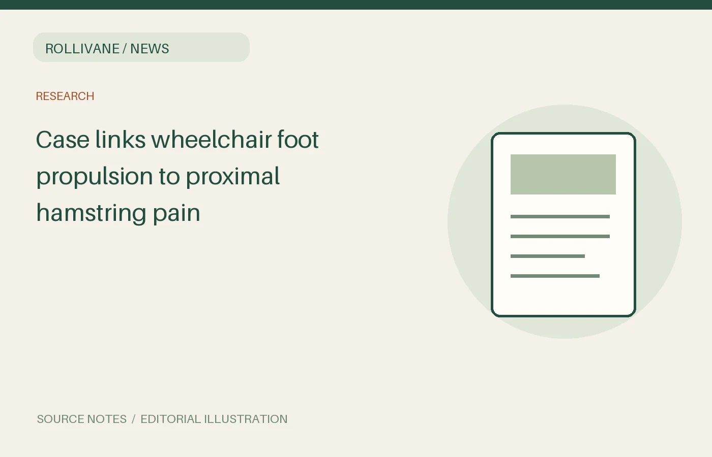 Case links wheelchair foot propulsion to proximal hamstring pain
