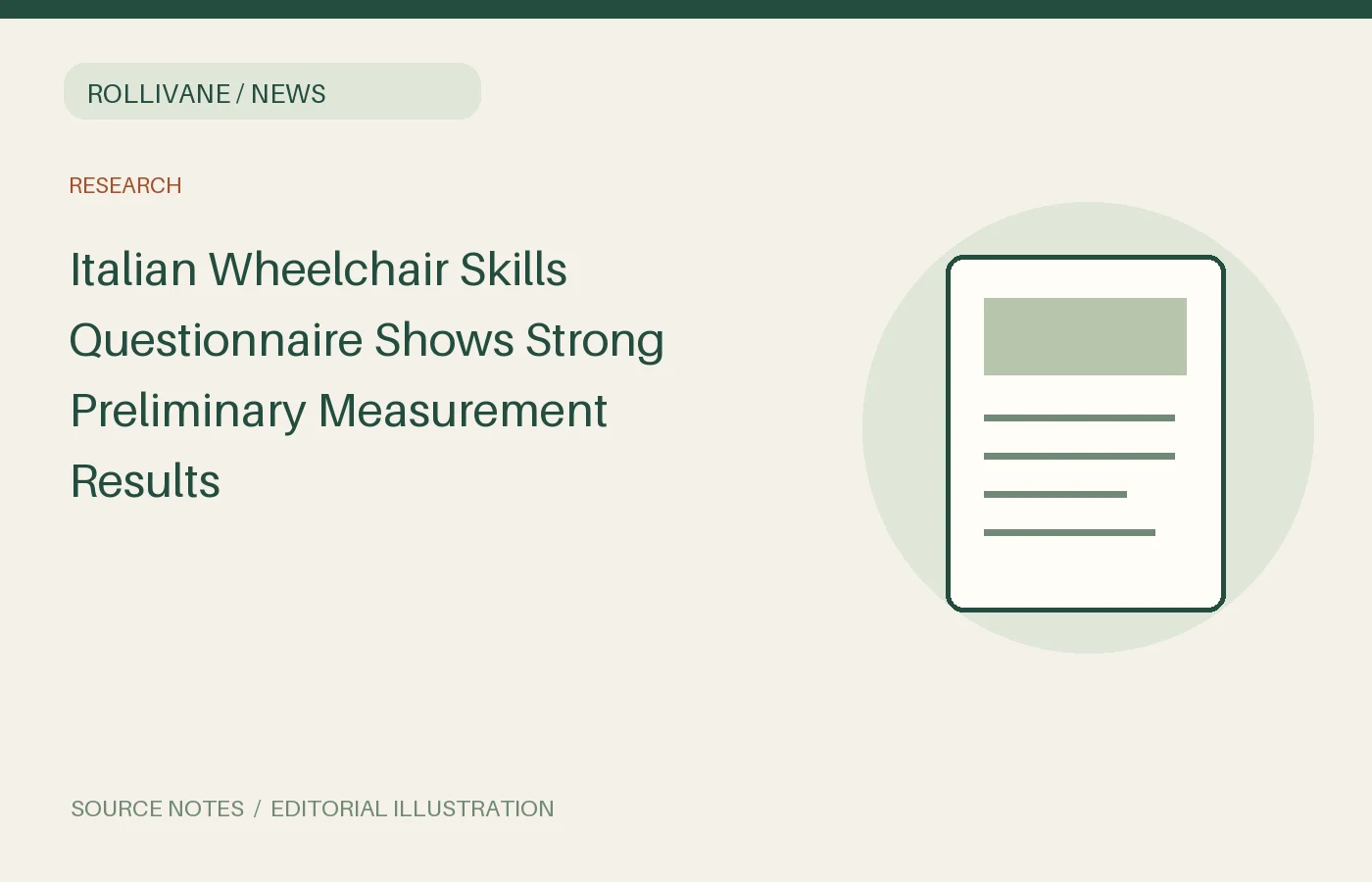 Italian Wheelchair Skills Questionnaire Shows Strong Preliminary Measurement Results