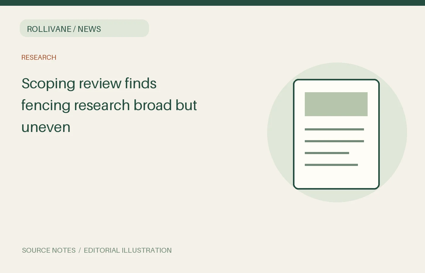Scoping review finds fencing research broad but uneven