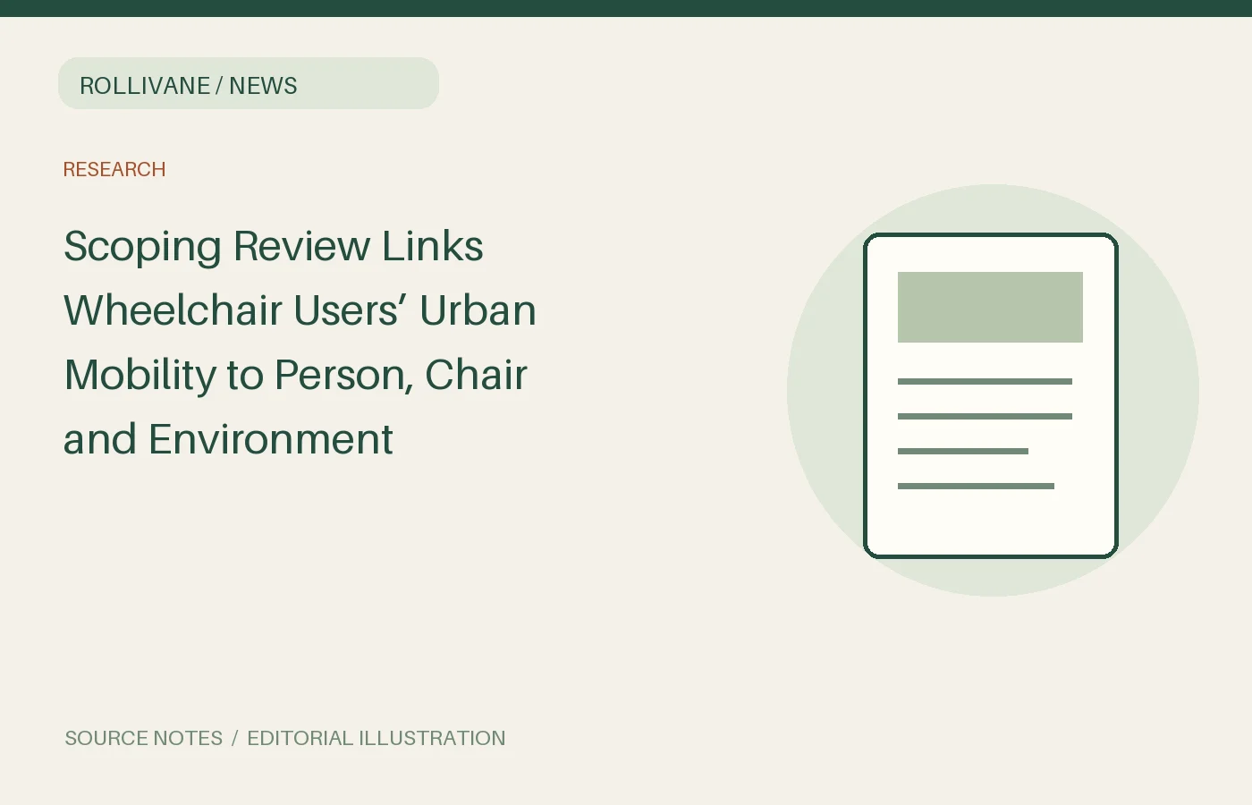 Scoping Review Links Wheelchair Users’ Urban Mobility to Person, Chair and Environment