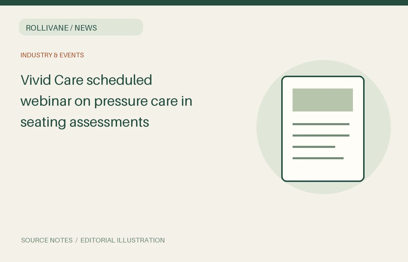 Vivid Care scheduled webinar on pressure care in seating assessments